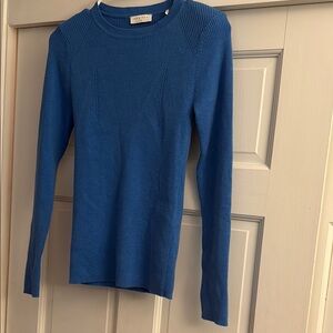 Sandro Paris Chic Blue Sweater with Shoulder Pads